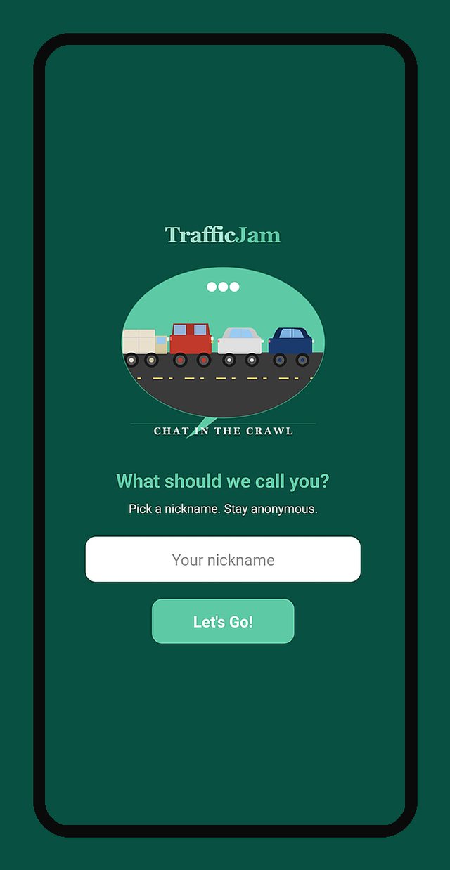 TrafficJam splash and nickname screen
