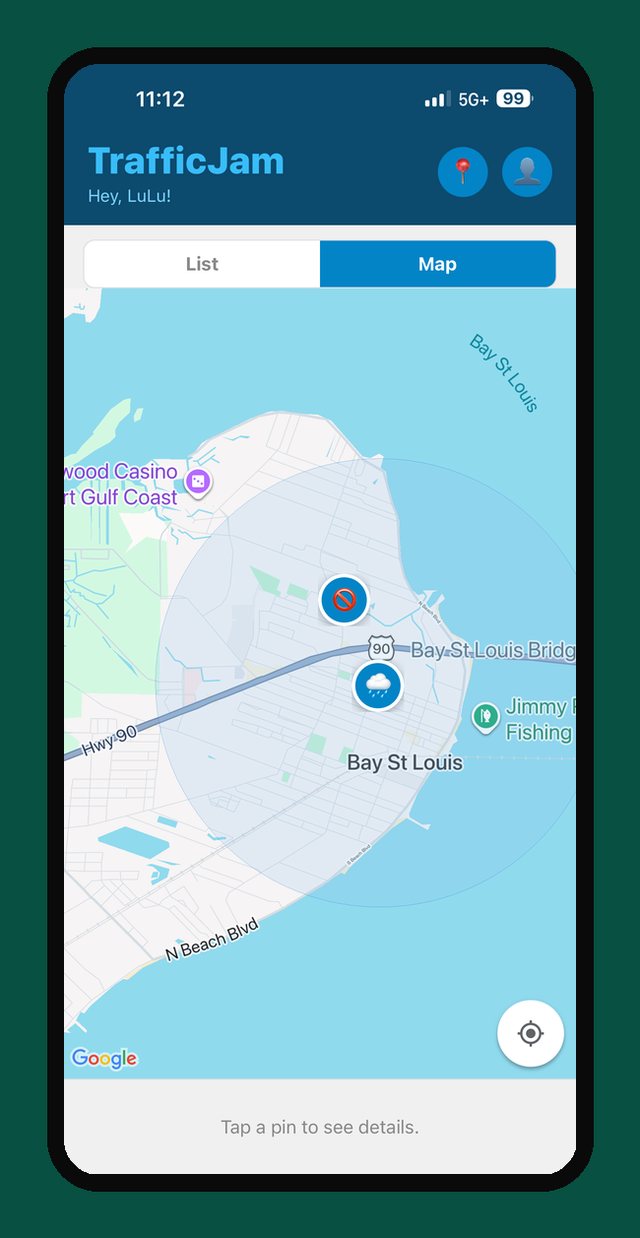 TrafficJam Map View screenshot